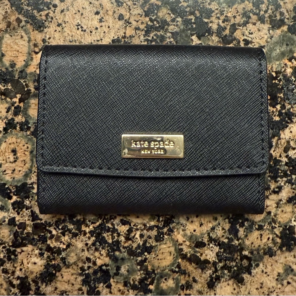 Kate Spade Black Wallet with Gold Accents